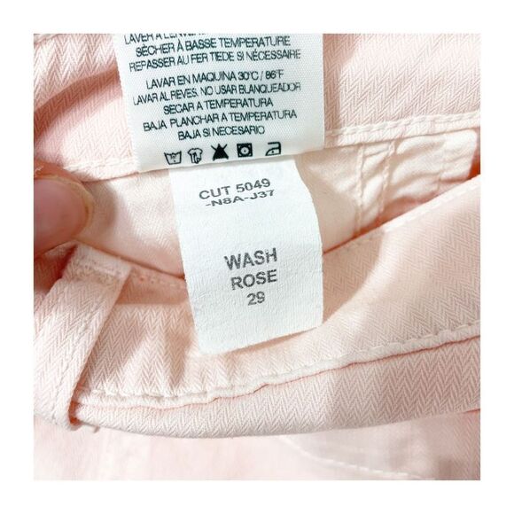 Sundry Pants Casual Cotton Button Zipper Rose Light Pink Cropped Womens Size 29 - Picture 3 of 6